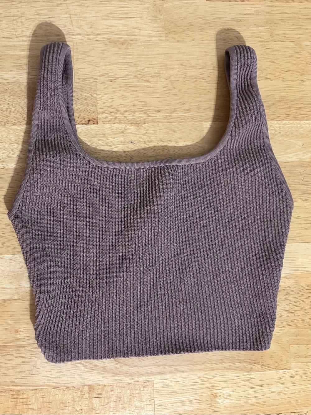Aritzia Babaton Sculpt Knit Squareneck Cropped Top Mauve XS - Picture 2 of 7